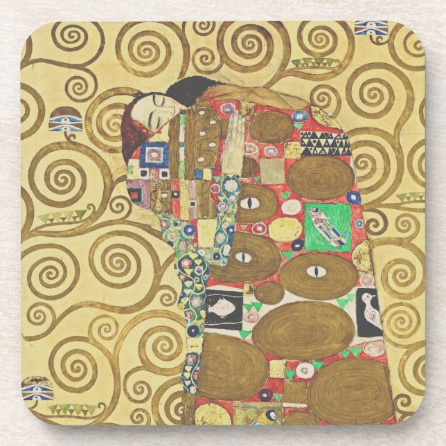 Klimt Umarmung Gold Kunst Untersetzer (Vorderseite)