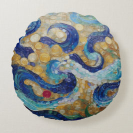 Klimt Wasserschläuche Rundes Kissen