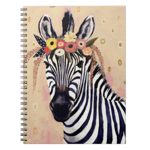 Klimt Zebra   geschmückt in den Blumen Notizblock