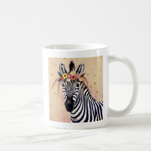 Klimt Zebra In Blume verziert Kaffeetasse