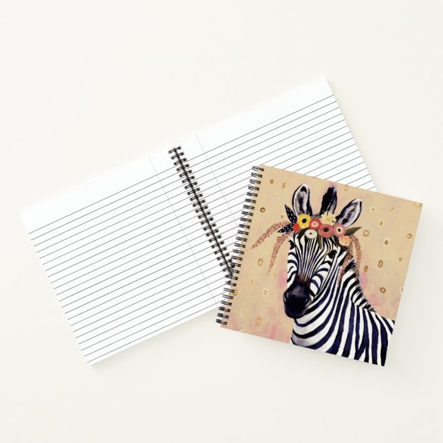 Klimt Zebra | In Blume verziert Notizbuch (Innenseite)