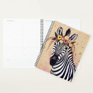 Klimt Zebra In Blume verziert Planer