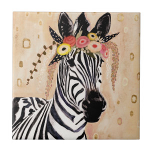 Klimt Zebra Krone der Blume Fliese