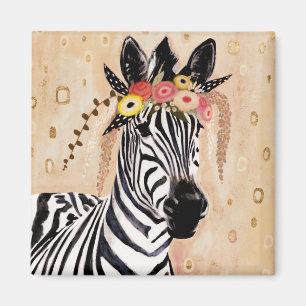 Klimt Zebra   Krone der Blume Magnet