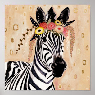 Klimt Zebra   Krone der Blume Poster