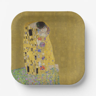 Klimts Der Kuss - Romantischer Jugendstil Pappteller