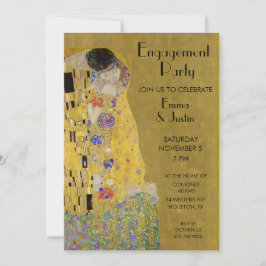 Klimts "The Kiss - Art Nouveau Engagement Party" Einladung
