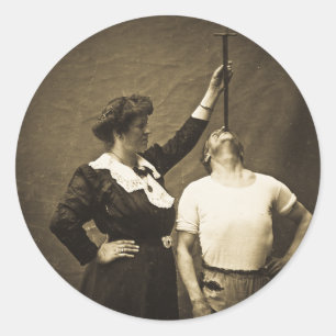 Klinge Swallower und EhefrauVintage Runder Aufkleber