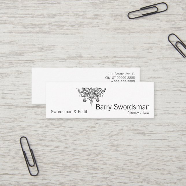 Klinge von Gerechtigkeit (mit Skalen) Mini Visitenkarte (Vorderseite/Rückseite Beispiel)