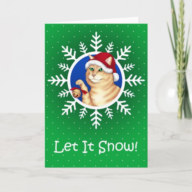 Klingel-Katze Feiertagskarte (Vorderseite)