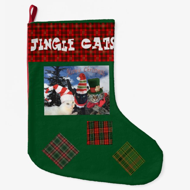 Klingel-Katzen-Sammlung Großer Weihnachtsstrumpf (Vorderseite)