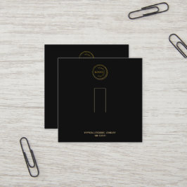 Klingelhalter-Anzeige für das schwarze Logo Quadratische Visitenkarte