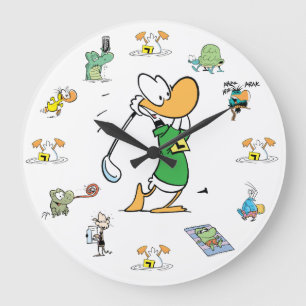 Klingeln-Enten-Golf-Charakter-Uhr Große Wanduhr
