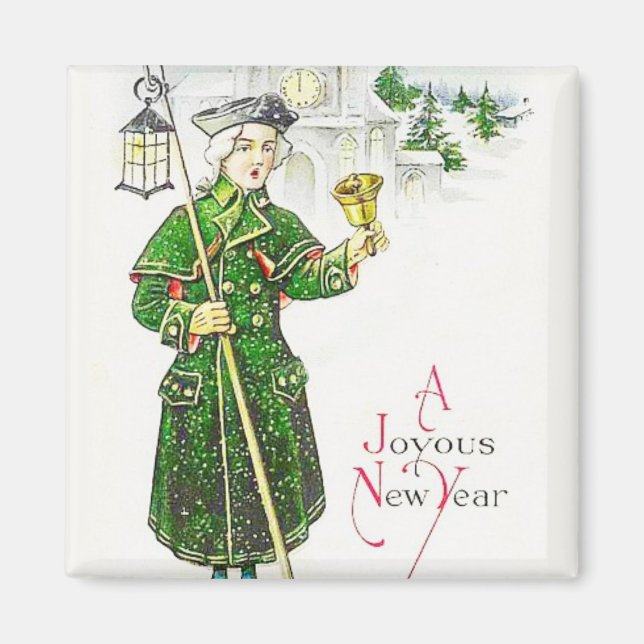 Klingeln im Vintagen Weihnachtsmagnet Magnet (Vorne)