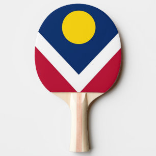 Klingeln pong Paddel mit Flagge von Denver-Stadt, Tischtennis Schläger