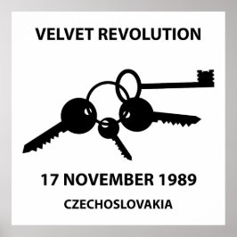 Klingelnde Schlüssel - Symbol der Samtenen Revolut Poster