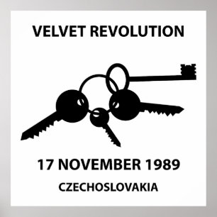 Klingelnde Schlüssel - Symbol der Samtenen Revolut Poster