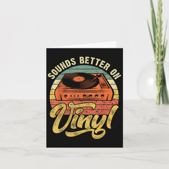 Klingt besser auf Vinyl - Music Lover Disk Platten Karte (Vorderseite)