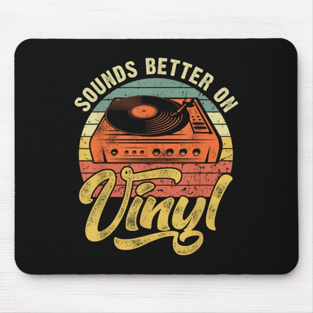 Klingt besser auf Vinyl - Music Lover Disk Platten Mousepad (Vorne)