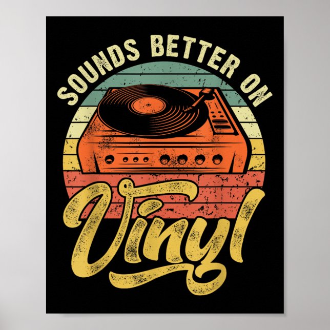 Klingt besser auf Vinyl - Music Lover Disk Platten Poster (Vorne)