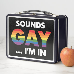 Klingt Gay Ich bin Regenbogen LGBTQ Pride Metall Brotdose