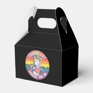 Klingt Gay Zähl Mich Ein Einhorn Regenbogen LGBTQ Geschenkschachtel