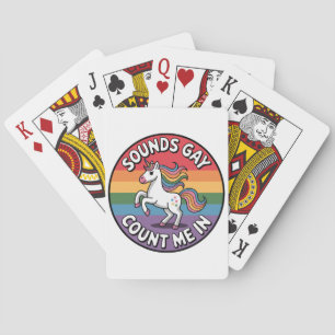 Klingt Gay Zähl Mich Ein Einhorn Regenbogenflagge  Spielkarten