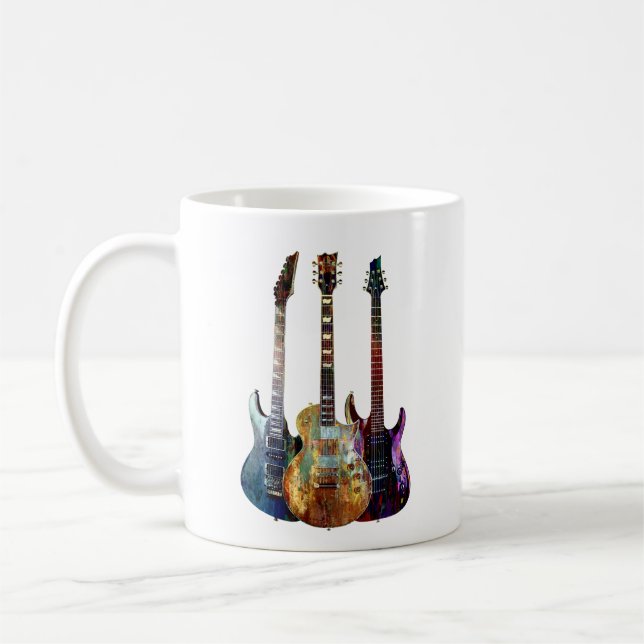 Klingt nach Musik. Farbige Gitarre Kaffeetasse (Links)