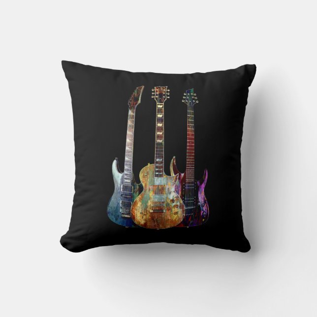 Klingt nach Musik. Farbige Gitarre Kissen (Vorderseite)