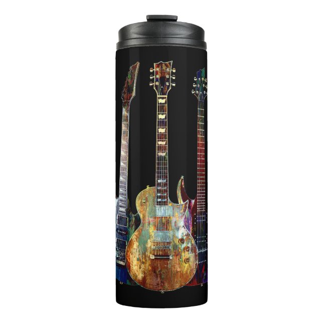 Klingt nach Musik. Farbige Gitarre Thermosbecher (Vorderseite)