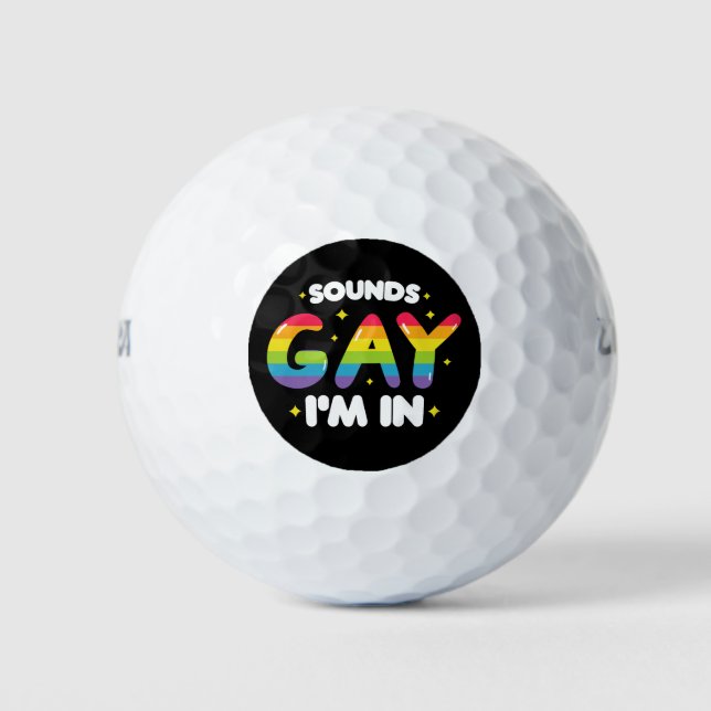 Klingt schwul Ich bin in lustigem LGBT-Stolz Golfball (Vorderseite)