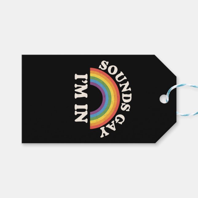 Klingt schwul Ich bin in lustigen LGBTQ Pride Rain Geschenkanhänger (Vorderseite (Horizontal))