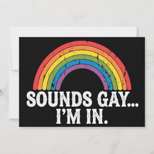 Klingt schwul Ich bin in Rainbow LGBTQ Vintag Retr Einladung