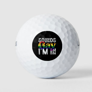 Klingt schwul, ich bin in Regenbogen-LGBT-Flagge P Golfball