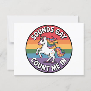 Klingt Schwul Zähl Mich Ein Einhorn Regenbogenflag Postkarte