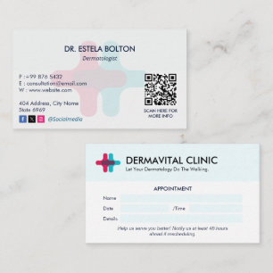 Klinik für Dermatologie   Saubere Ernennung Visitenkarte