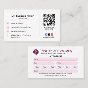 Klinik für Gynäkologie   Moderne Ernennung Visitenkarte