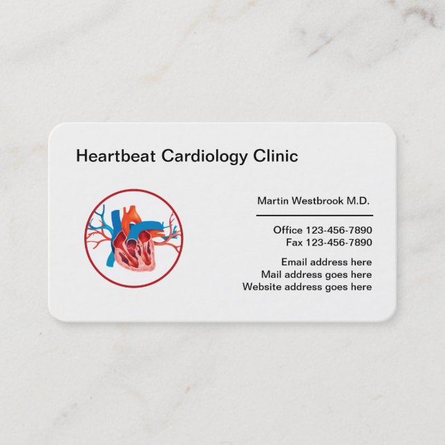 Klinik für Kardiologie Visitenkarte (Vorderseite)