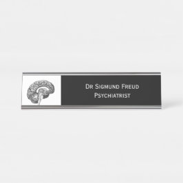 Klinik für monochrome Gehirnanatomie Schreibtischnamensplakette