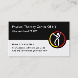 Klinik für Physiotherapie und Therapeut Visitenkarte