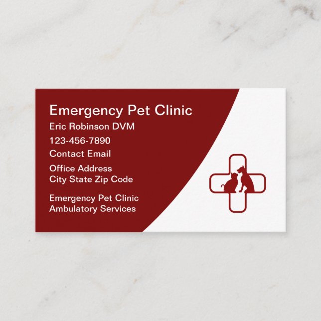 Klinik für Veterinärnotfälle Visitenkarte (Vorderseite)