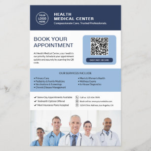 Klinik-Terminbuchung per QR-Code Flyer