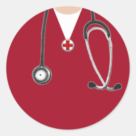 Klinikuntersuchungen Rot Runder Aufkleber