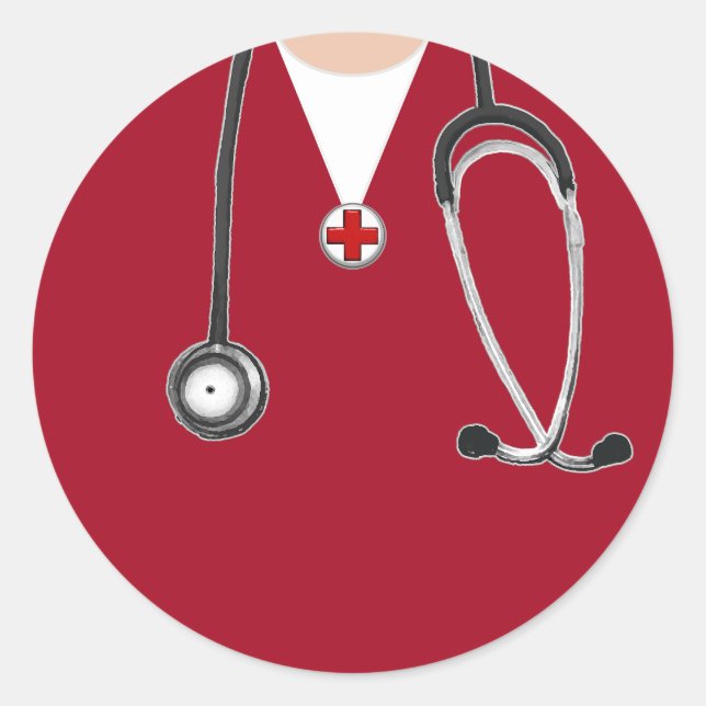 Klinikuntersuchungen Rot Runder Aufkleber (Vorderseite)