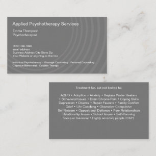 Klinische Psychotherapie-Dienstleistungen Visitenk Visitenkarte