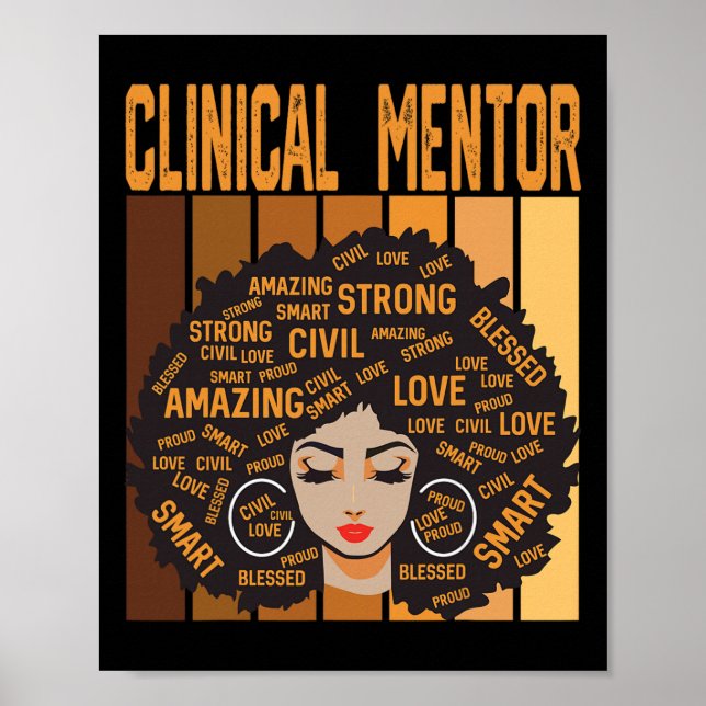 Klinischer Mentor Mächtiger Schwarzer Geschichtsmo Poster (Vorne)