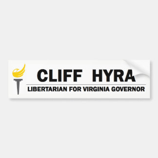 Klippe Hyra - Liberalist für Virginia-Gouverneur Autoaufkleber