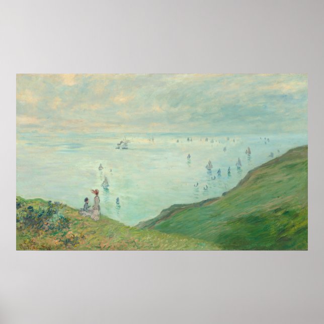 Klippen in Pourville - Claude Monet Kunst Poster (Vorne)