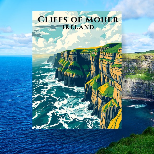Klippen von Moher Ireland Wild Atlantic Way Postkarte (Cliffs of Moher Ireland Wild Atlantic Way Postcard
)