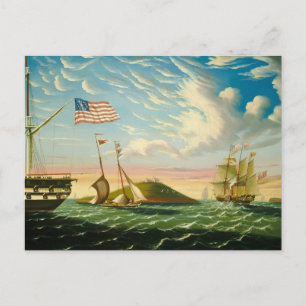 Klipper-Schiffe Boston Harbor 1800er Postkarte